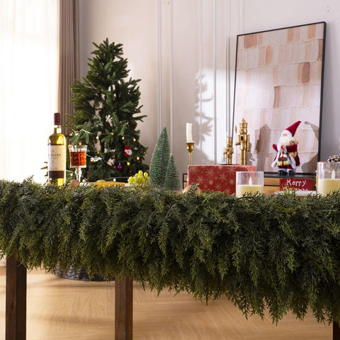KIWDY garland framing a front door, boosts curb appeal and holiday welcome