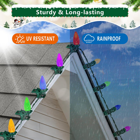 KJX clips on house eaves with lights creating tidy professional display