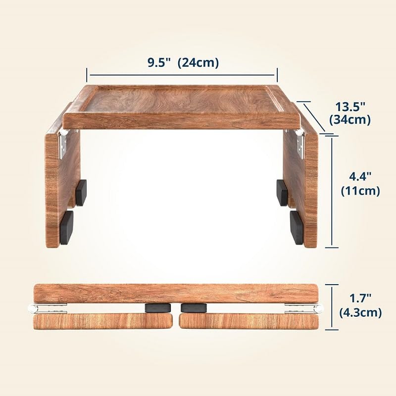 Klavio tray in use holding a drink and remote for organized convenience