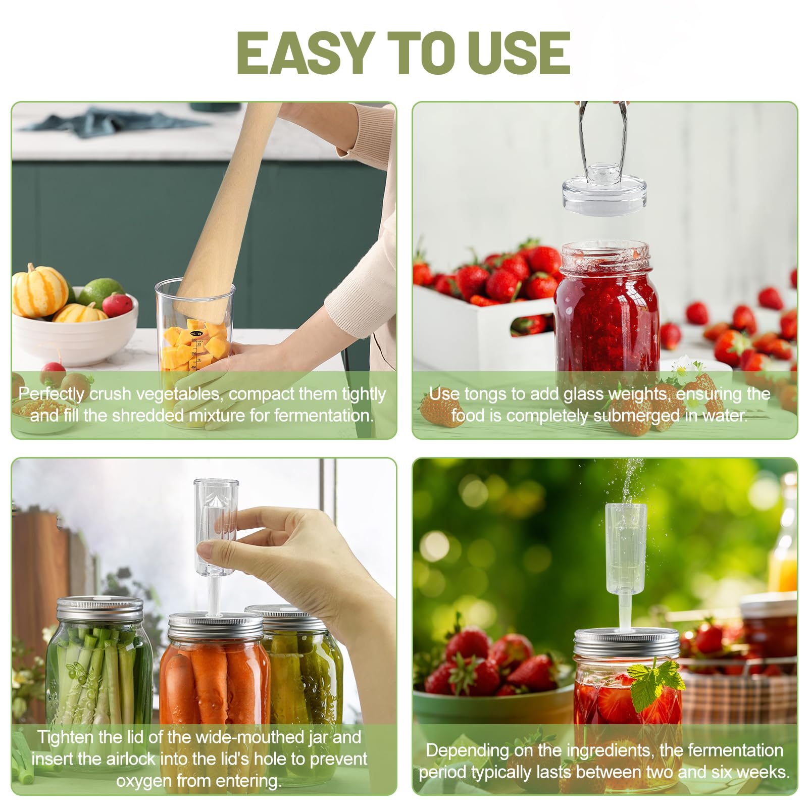 Klemon sauerkraut press compressing cabbage to speed brine coverage and reduce splashes