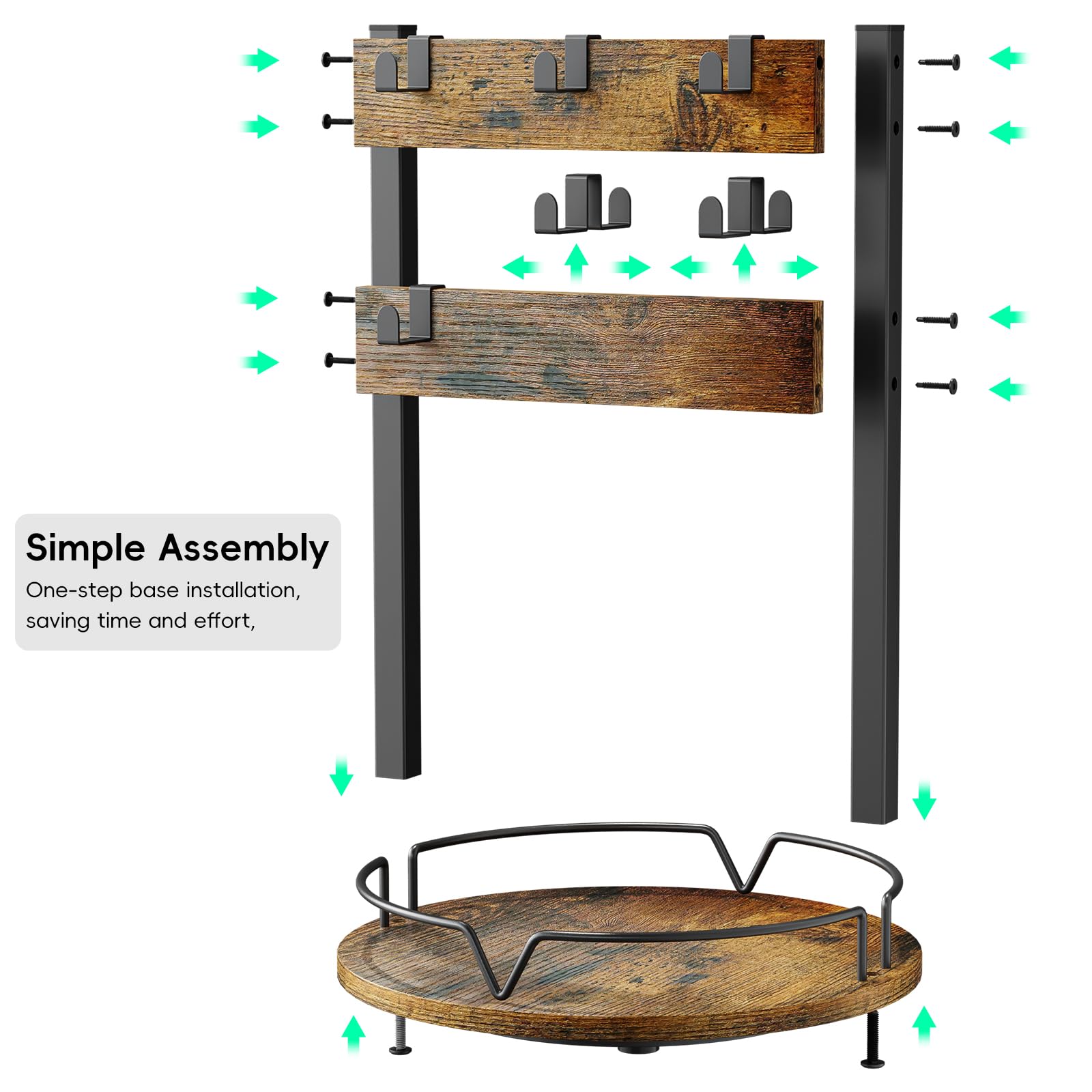 KLM mug holder metal frame connection focusing on sturdy construction and stability