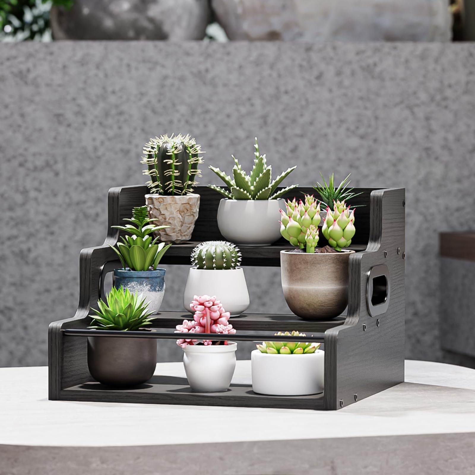 KLM packed mini bar corner display maximizing storage without clutter