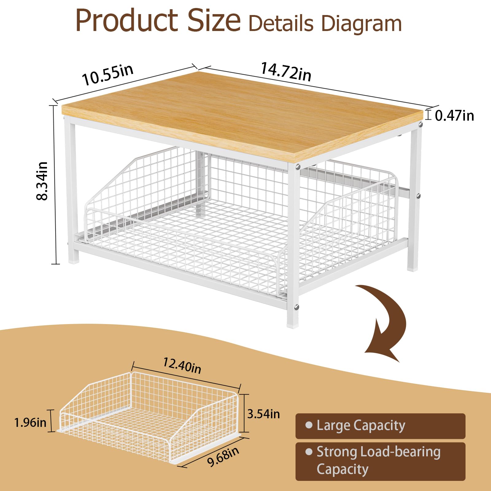 KLM pull‑out basket in motion for easy access to spices