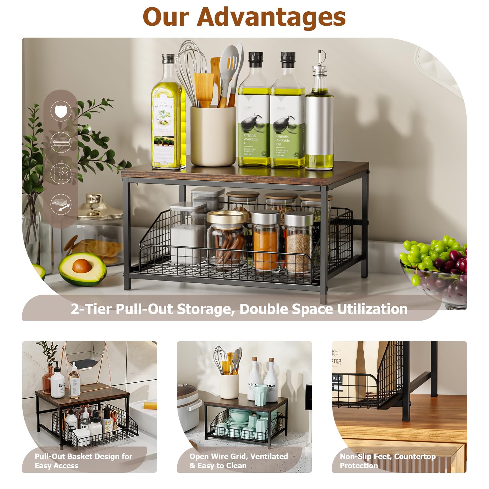 KLM side profile demonstrating compact footprint that saves shelf and counter space benefit