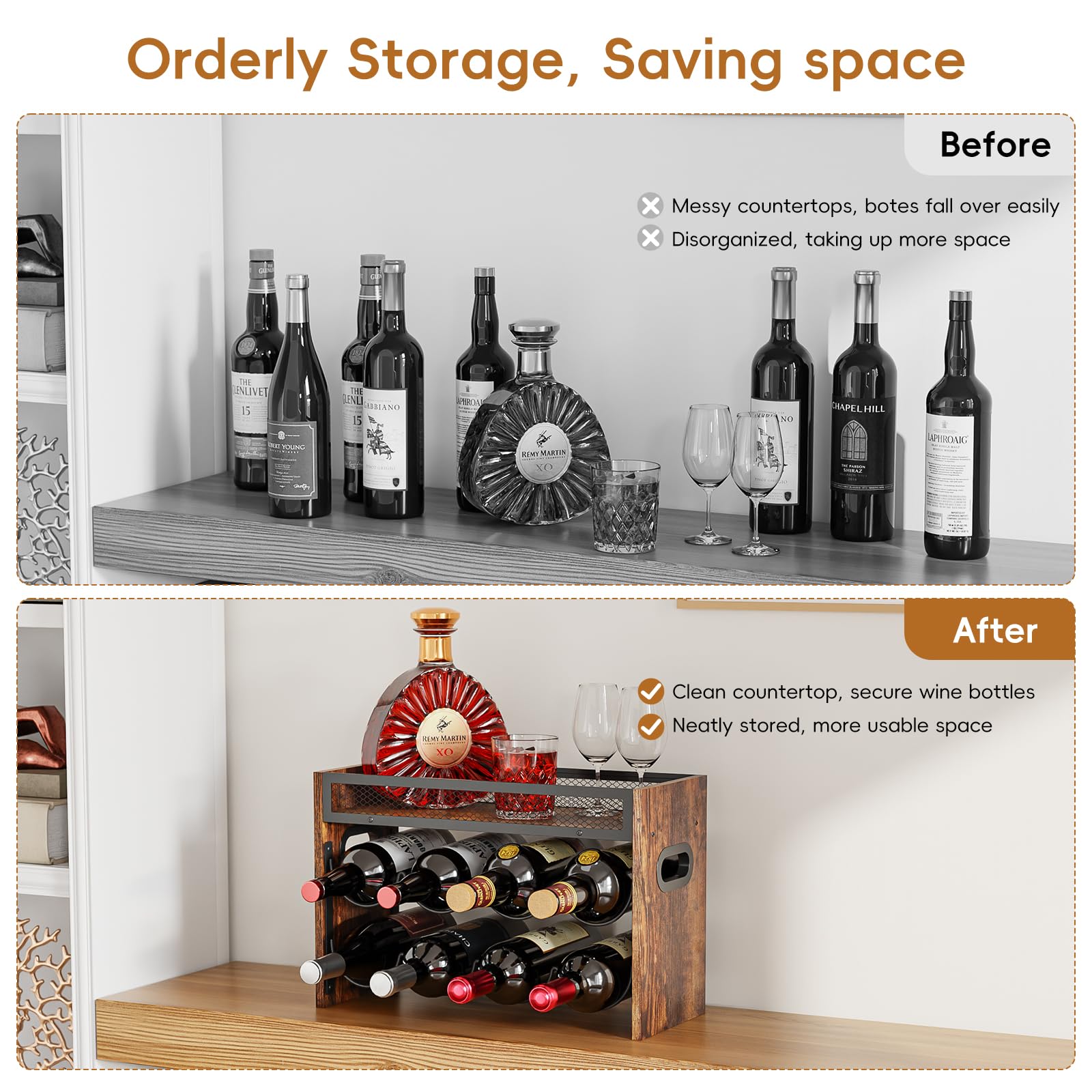 KLM size comparison with wine bottle illustrating fit for standard 750ml bottles