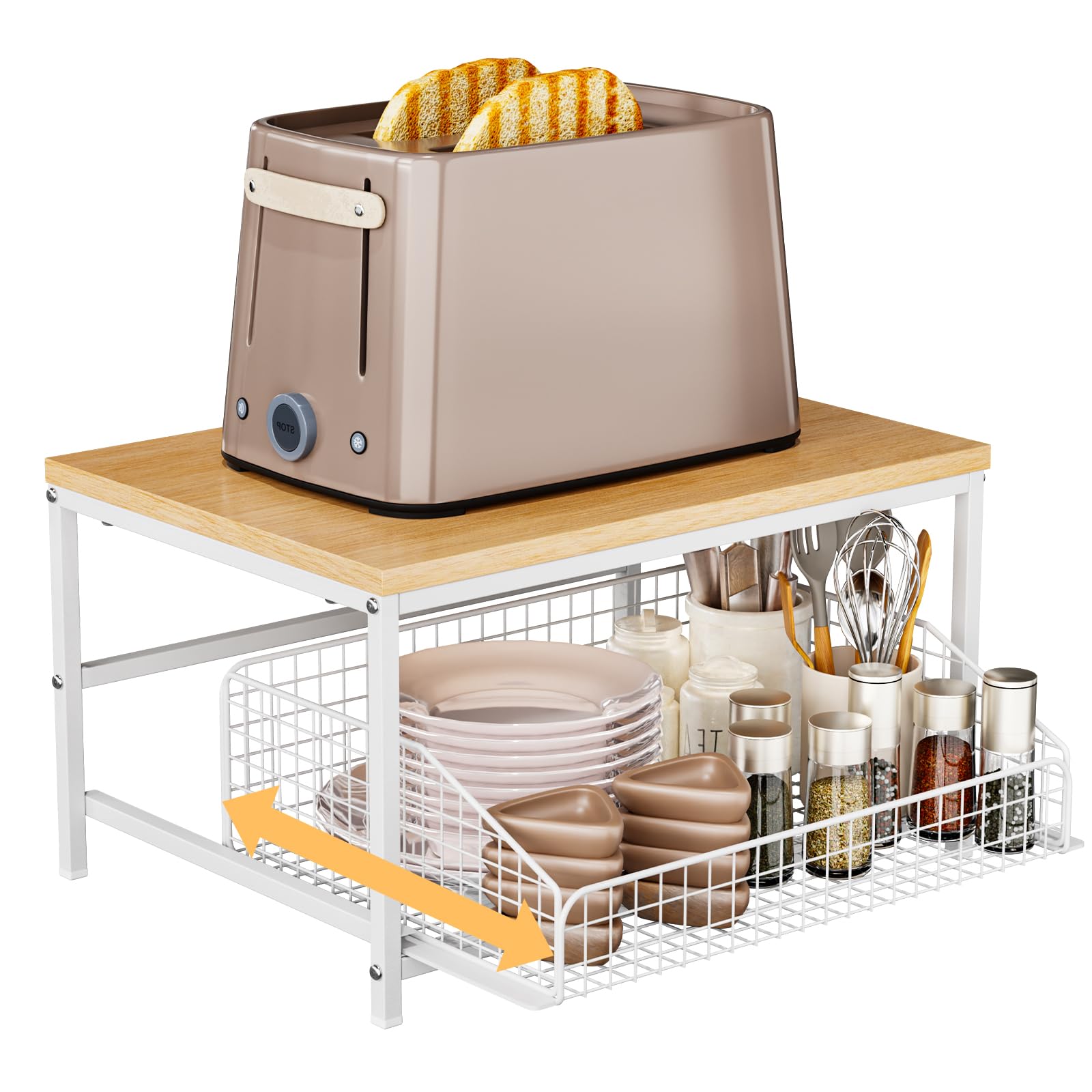 KLM front view of spice rack offering tidy countertop storage