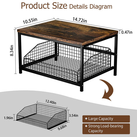 KLM detailed shot of wire mesh basket showing ventilation and easy visibility benefit