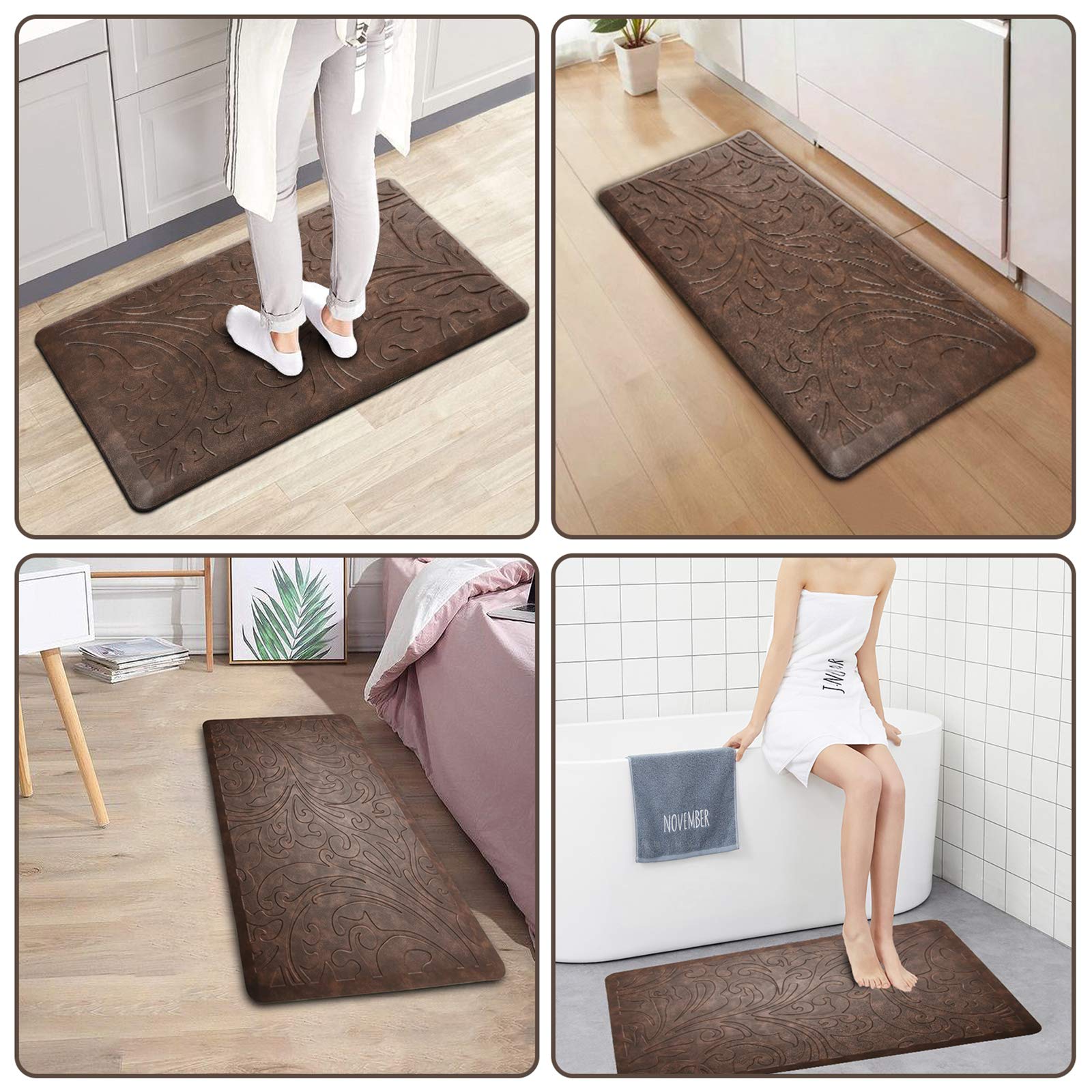 KMAT underside non-slip backing preventing slipping on tile
