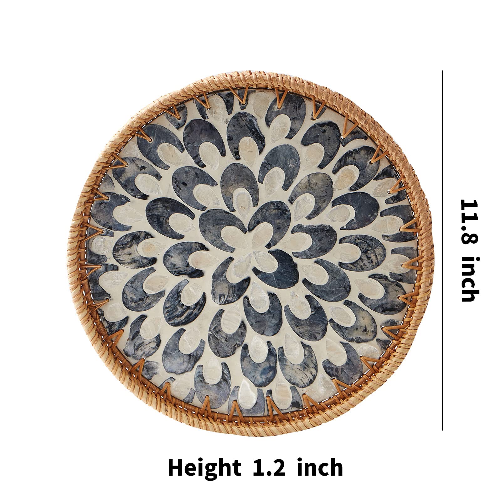 Kmelep tray size scale with fruits demonstrating practical serving capacity