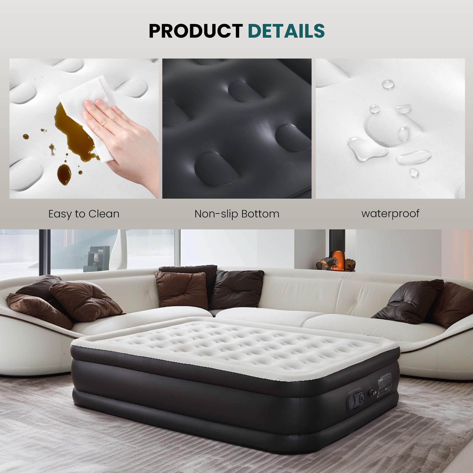 KMFurnila mattress folded in included carry bag for compact transport and storage