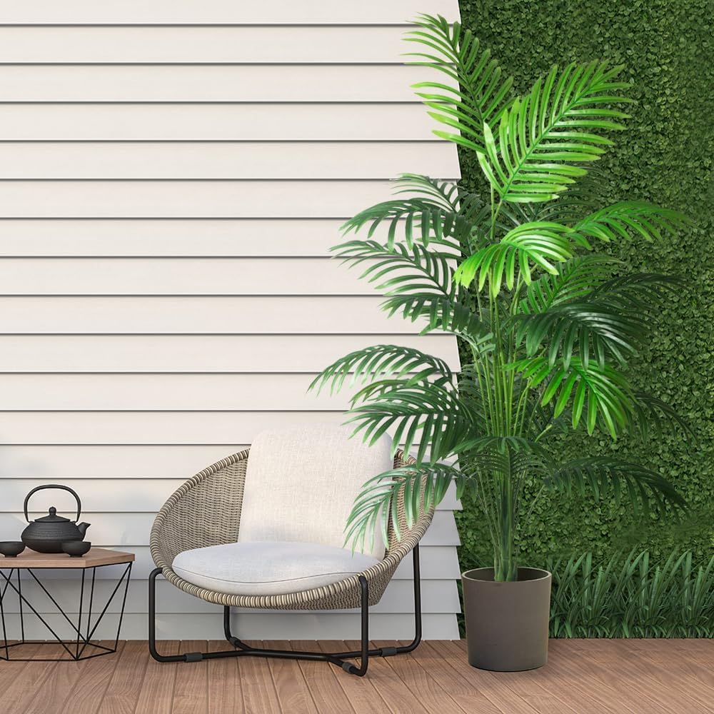 Kmitang on sheltered patio adding weather-safe decorative greenery