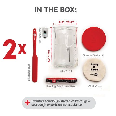 KNEADACE elastic day-band tracker on jar for simple feeding reminders