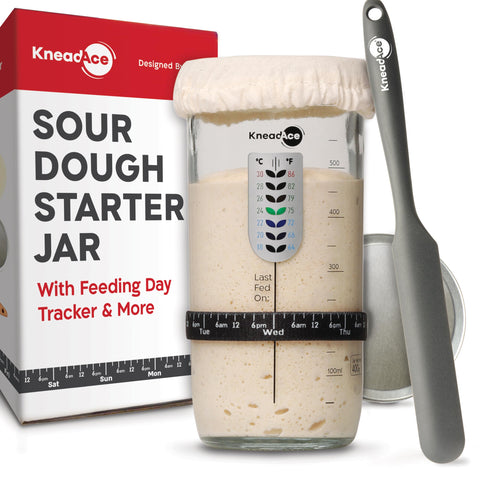 KNEADACE front view of complete starter jar kit showing components and benefits