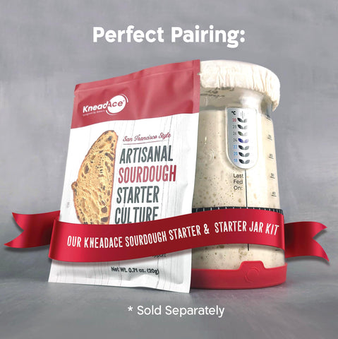 KNEADACE thermometer and spatula included for accurate mixing
