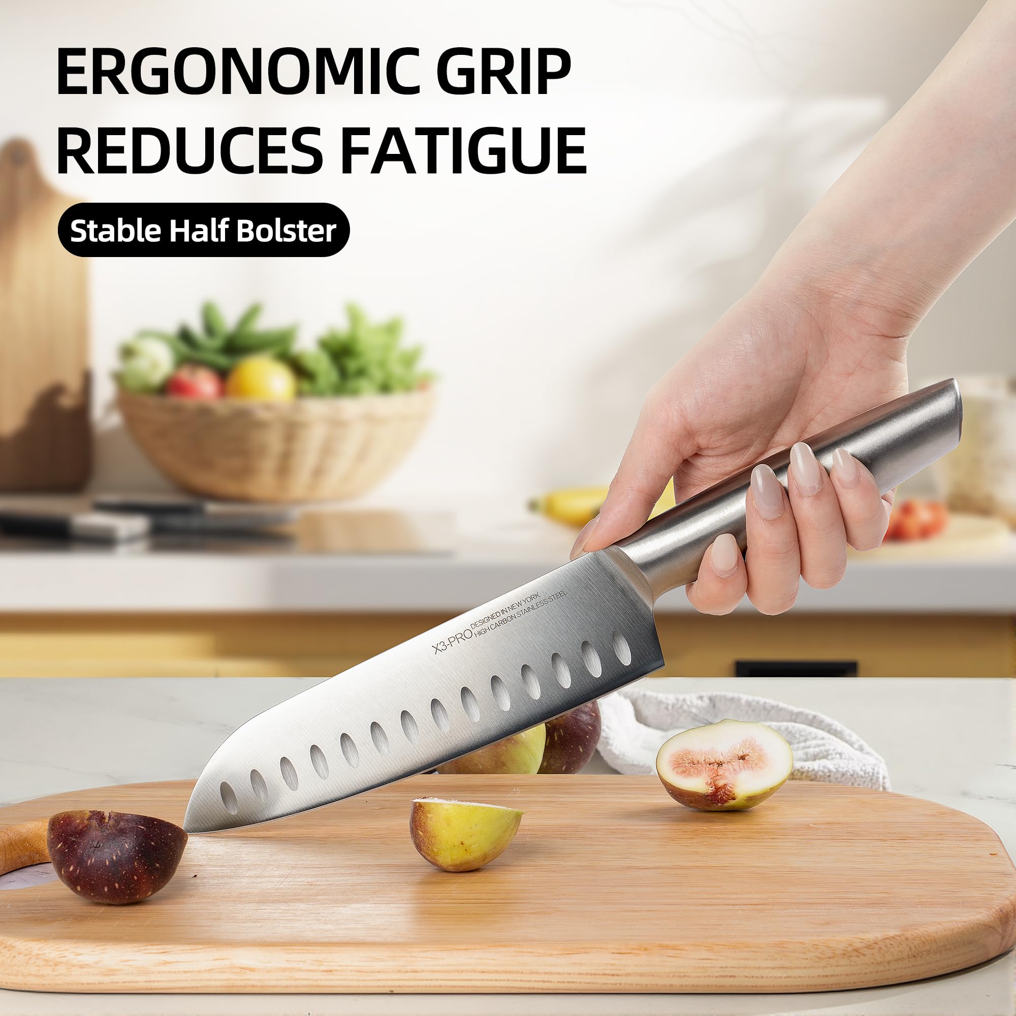 KnifeSaga ergonomic handle detail demonstrating comfortable balanced grip