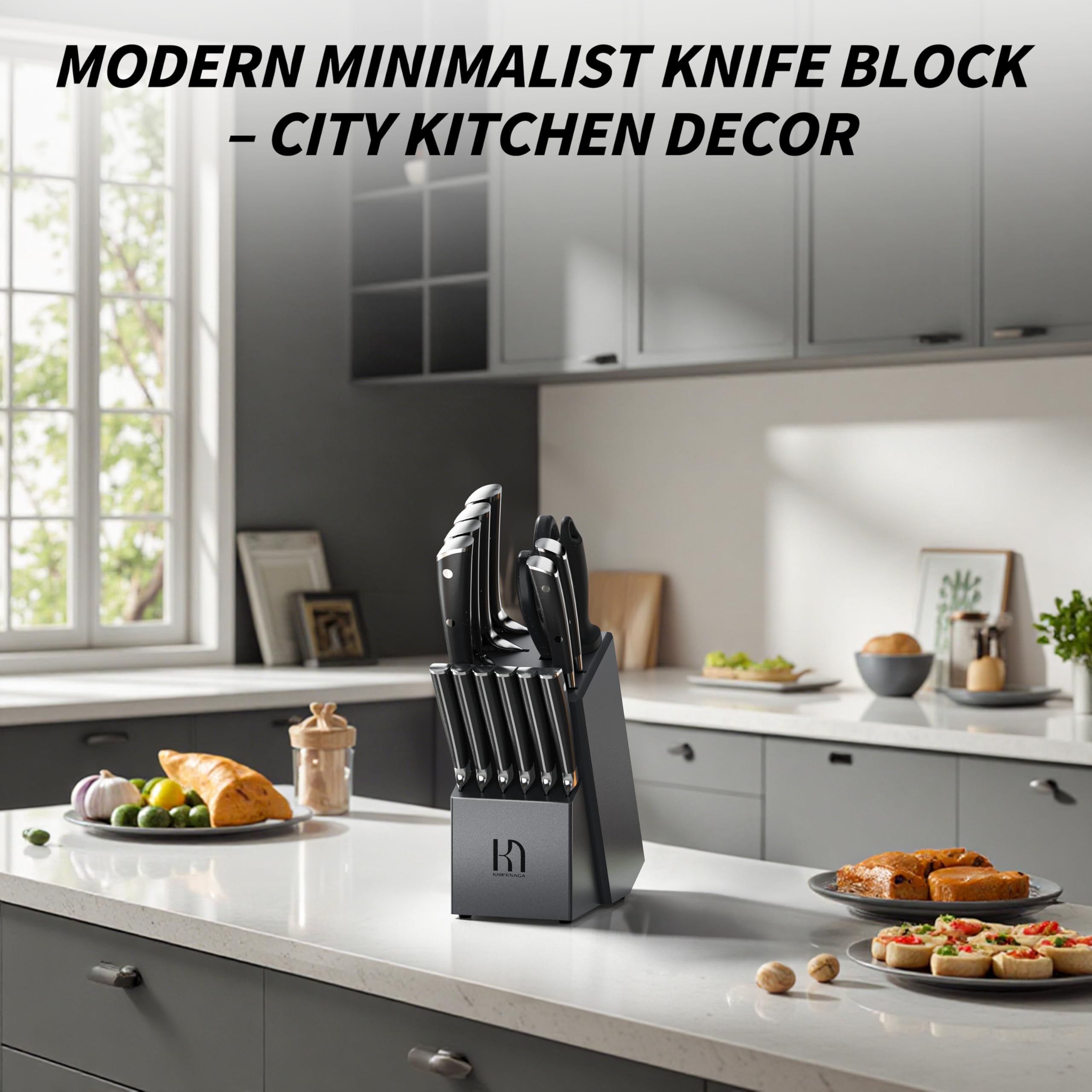 KnifeSaga set on kitchen counter demonstrating stylish everyday use