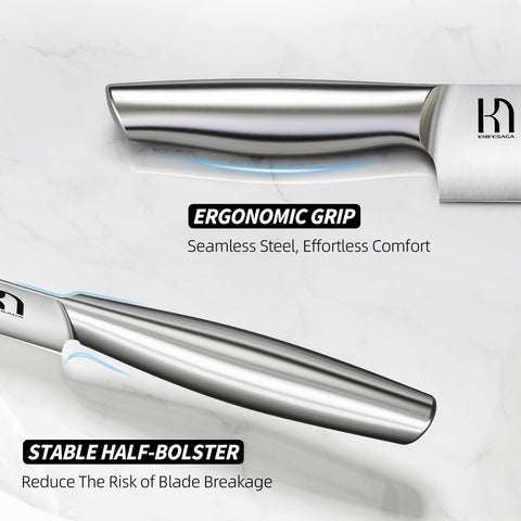 KnifeSaga knife set staged in a modern kitchen showing stylish gift-ready presentation