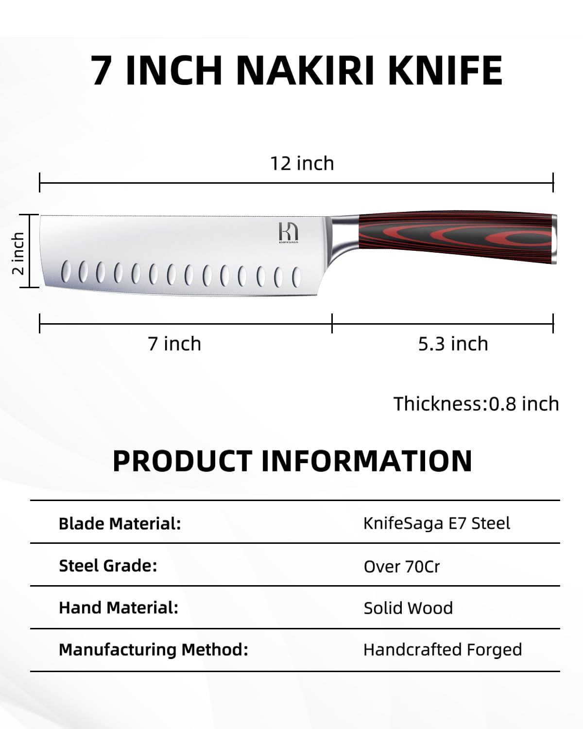 KnifeSaga Nakiri blade texture sheen illustrating steel quality and durability