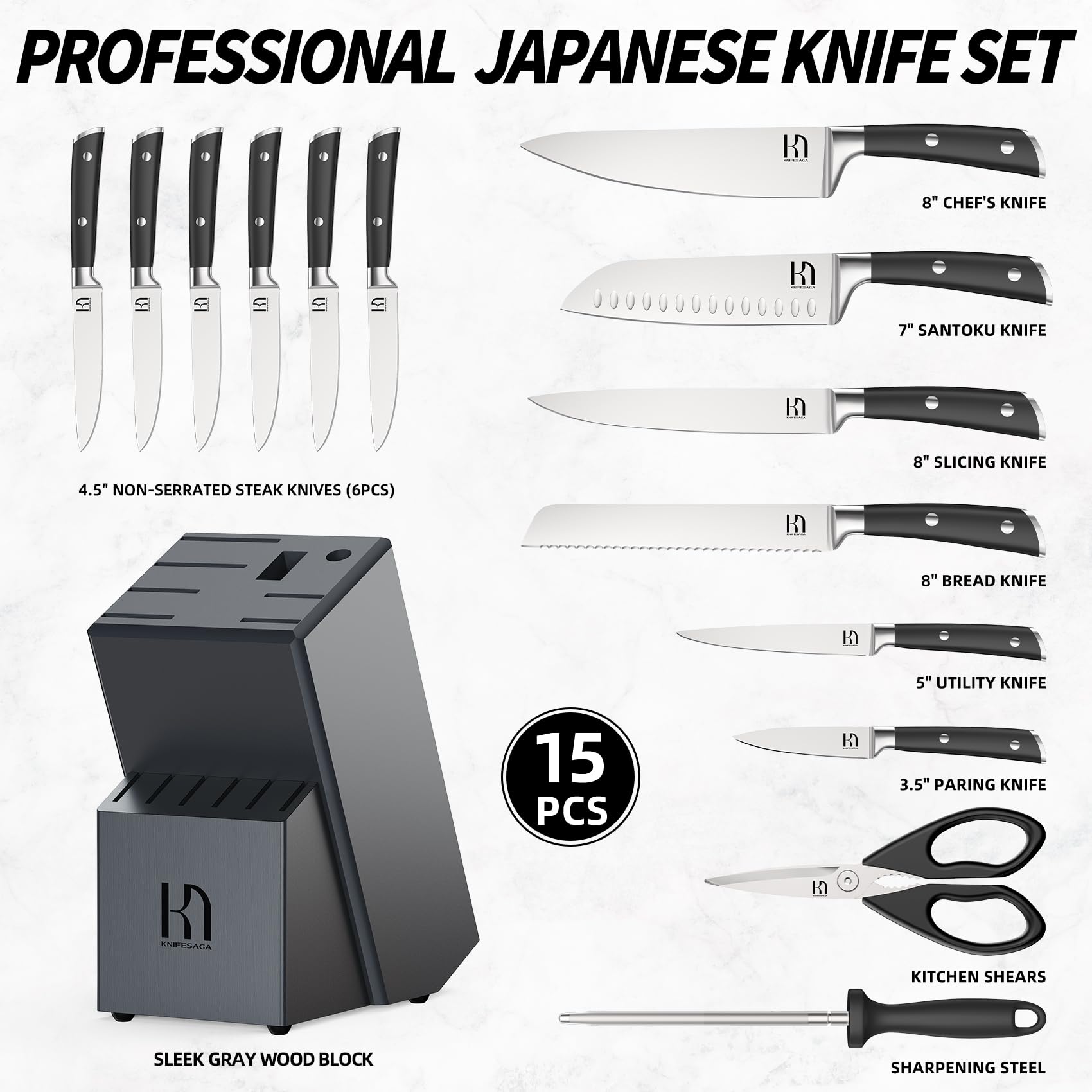 KnifeSaga sharpening steel in use to maintain razor-sharp edges
