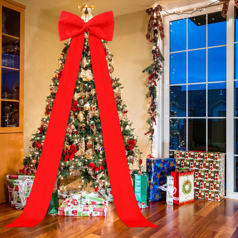 Knitgrip long streamers draped on staircase providing graceful festive flow