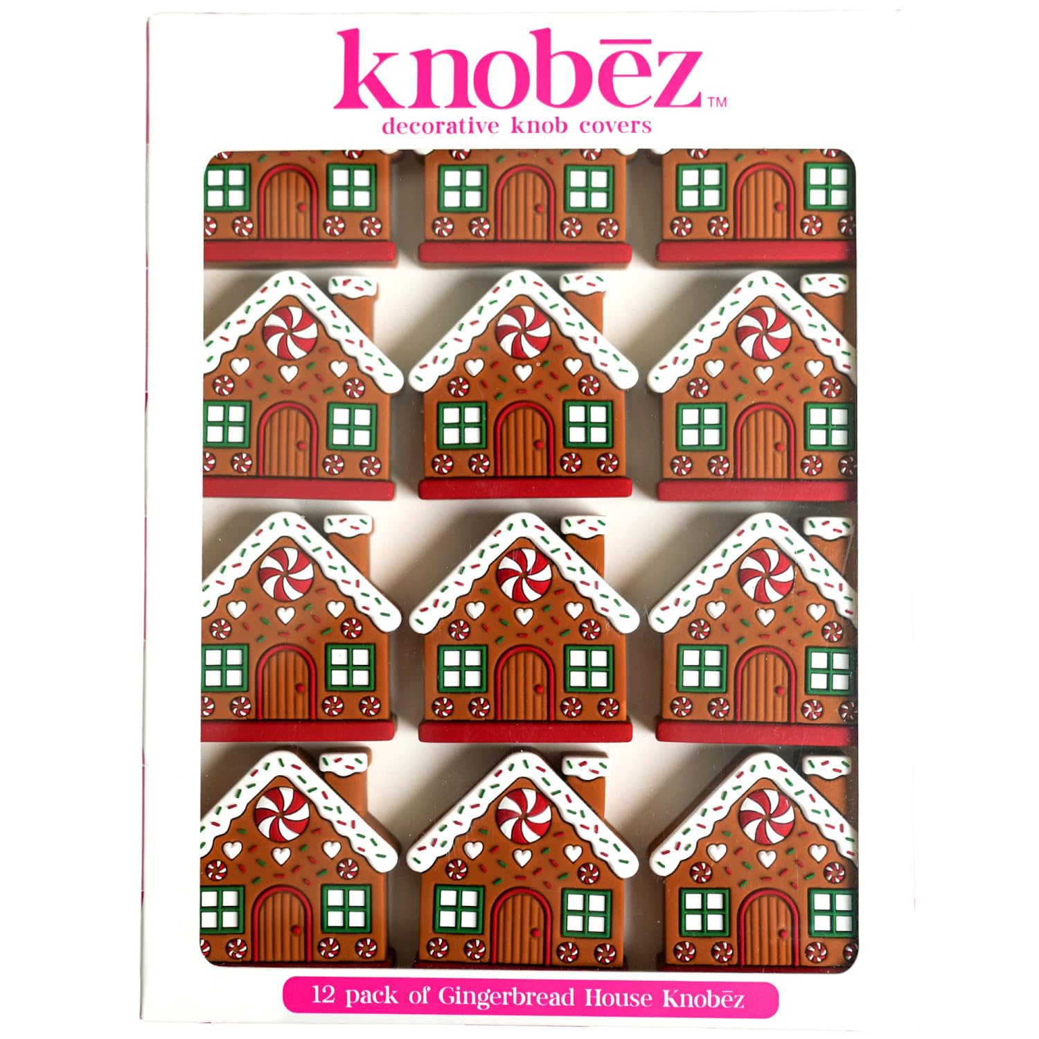 Knobēz gingerbread front view showing festive detail and easy decor upgrade