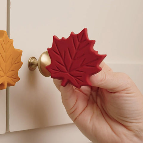 Knobēz on dresser drawers giving bedroom a cozy seasonal refresh