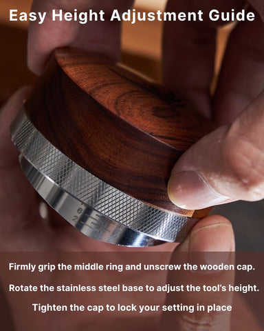 KNODOS rosewood handle detail demonstrating ergonomic grip for steady rotation