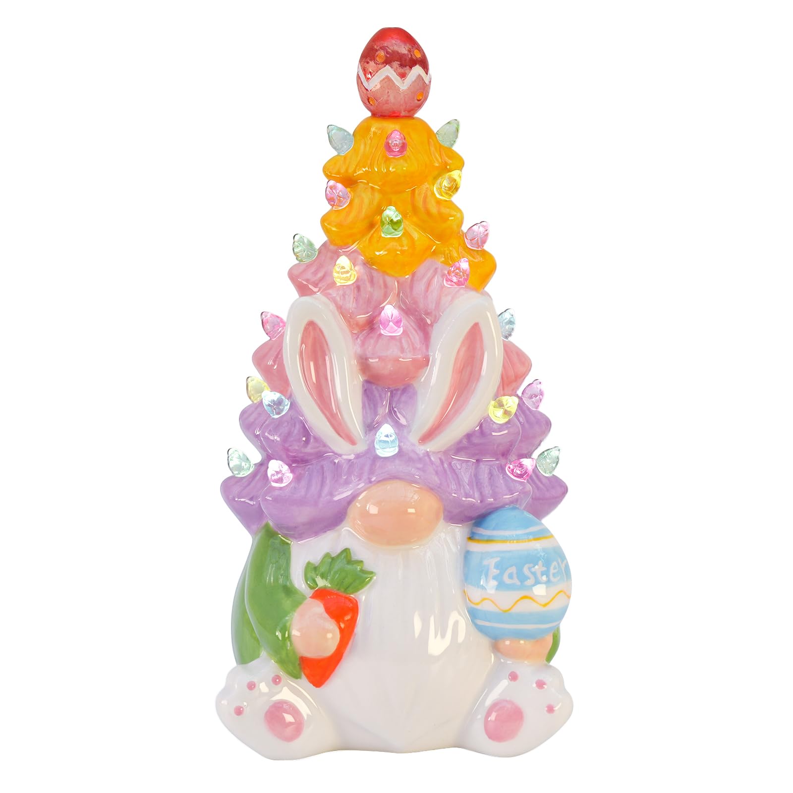 KnomeKo front view showing Easter gnome tree brightening tabletop