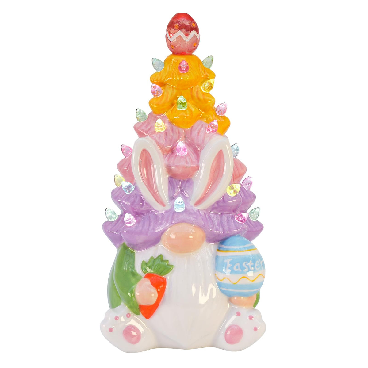 KnomeKo front view showing Easter gnome tree brightening tabletop