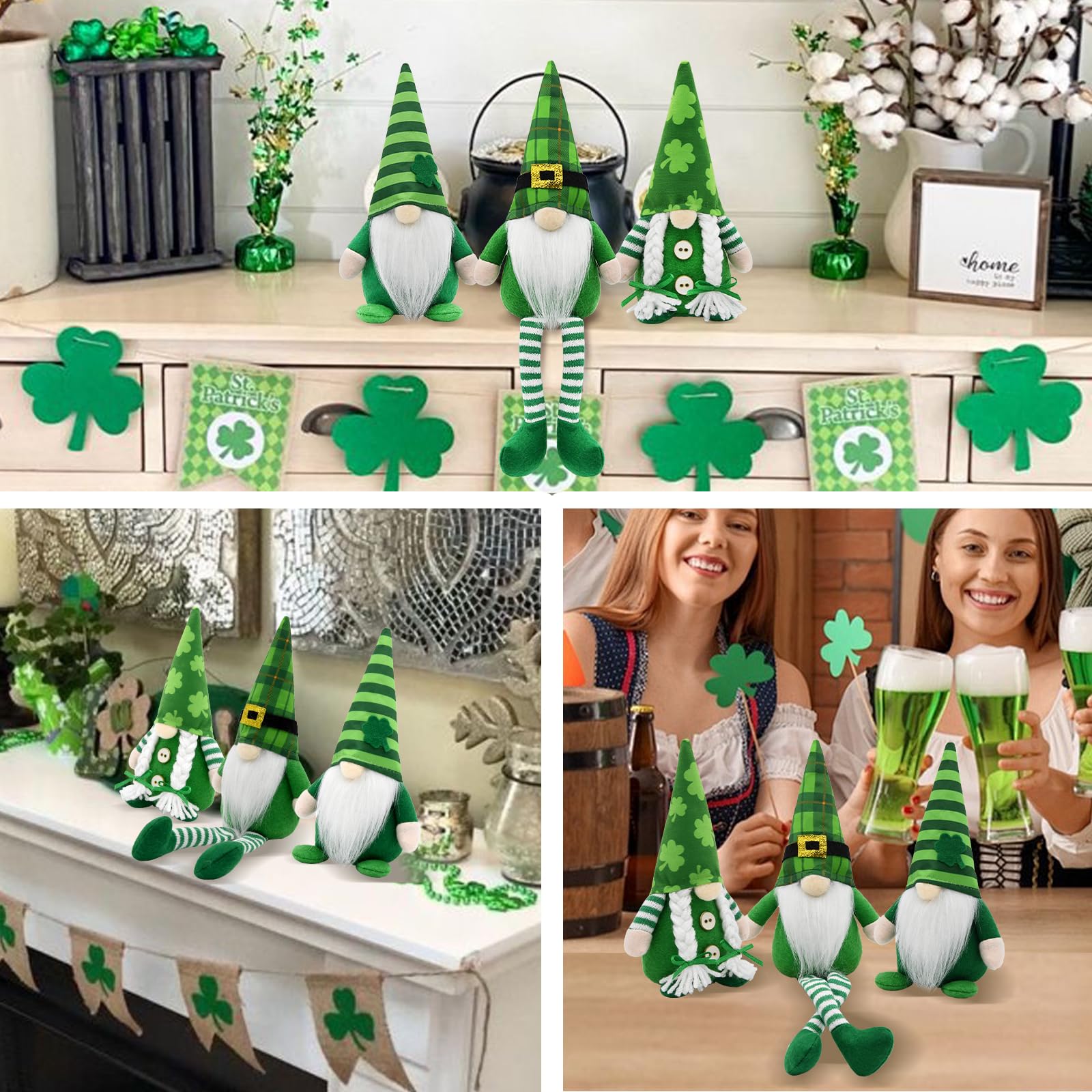 KnomeKo gnomes arranged on a tiered tray adding instant holiday decor