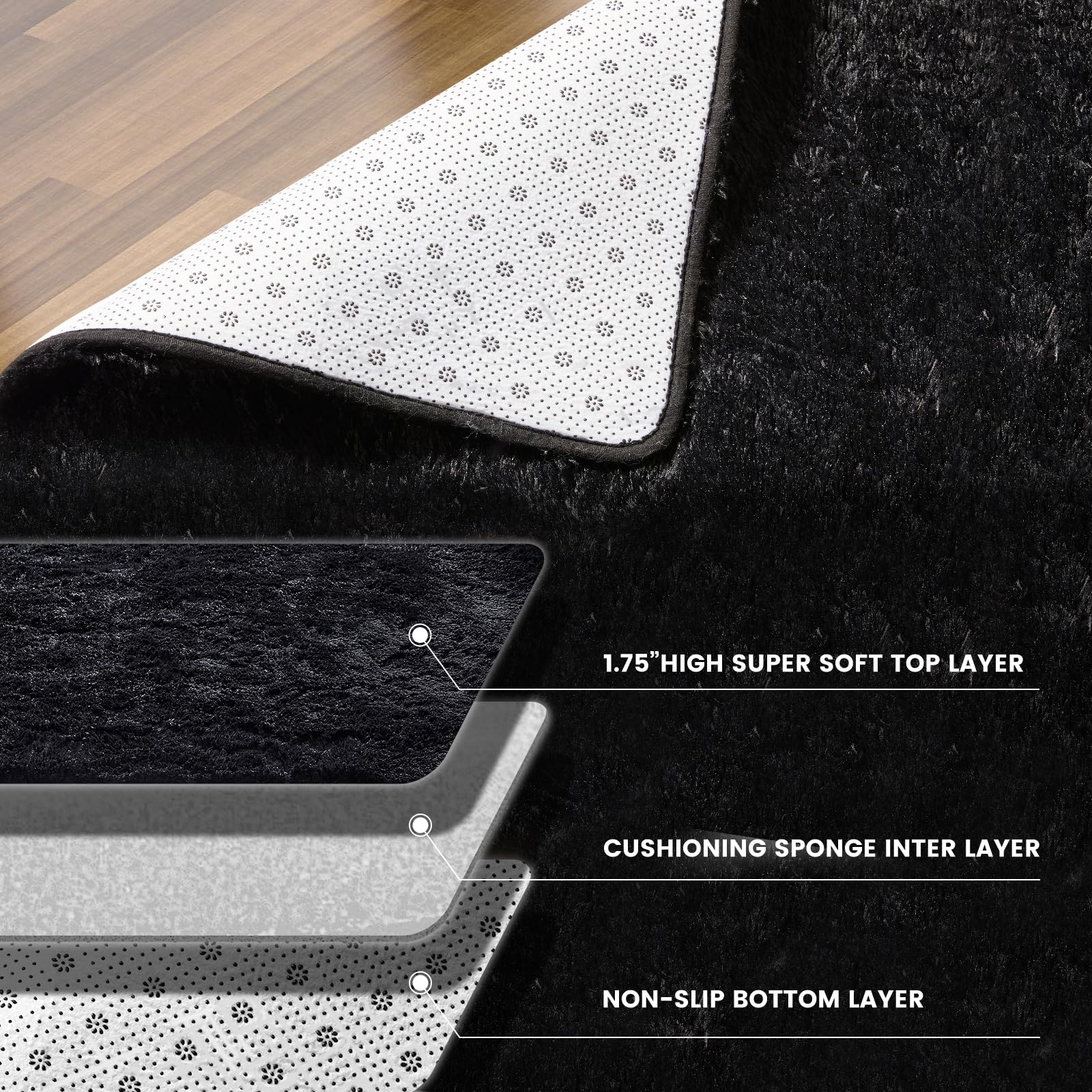 KNZE folded rug showing lightweight care and easy storage for upkeep