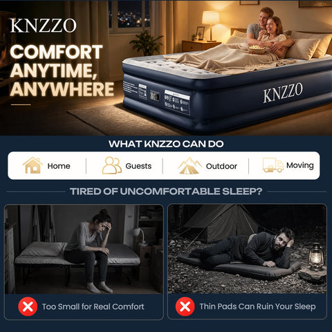 KNZZO folded mattress in carry bag for compact storage convenience
