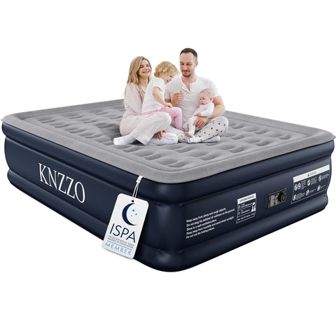 KNZZO front view showing queen mattress and raised comfort