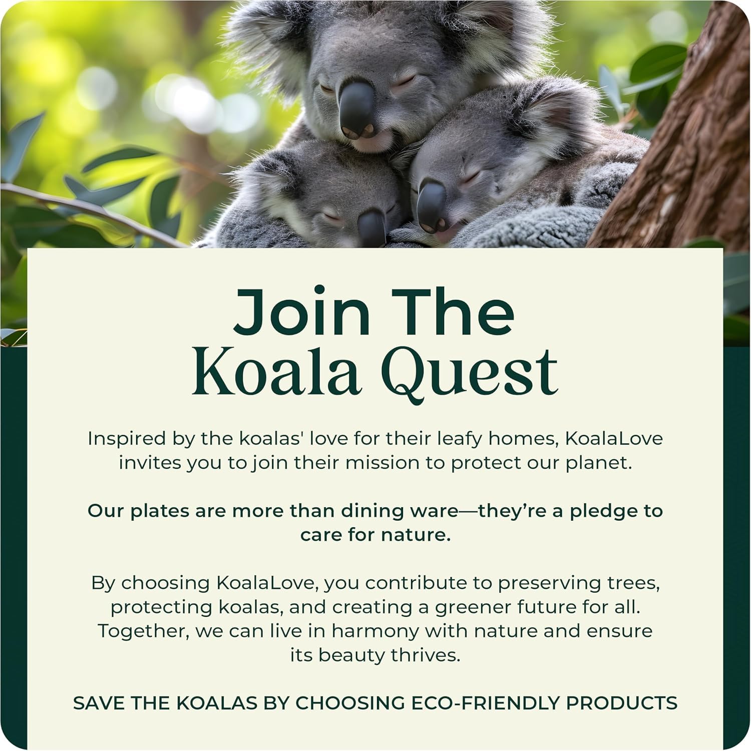 Koala love table setting lifestyle with plates enhancing eco-friendly party ambiance