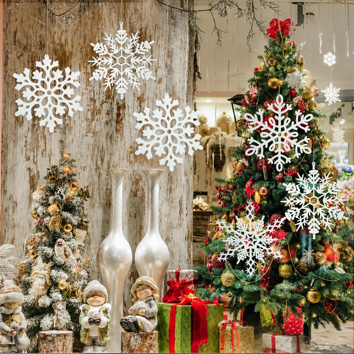 kockuu porch decorated with snowflakes adding curb appeal
