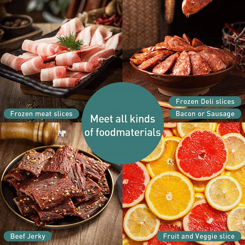 Koconic sliced meat results on wooden board demonstrating even slices