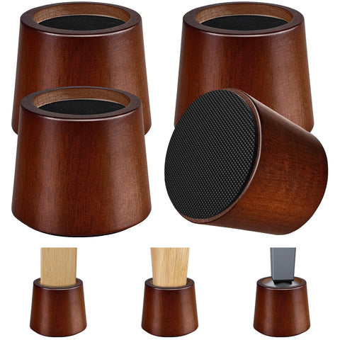 KOIKEY front view of four wooden risers showing pack and finish for storage benefit