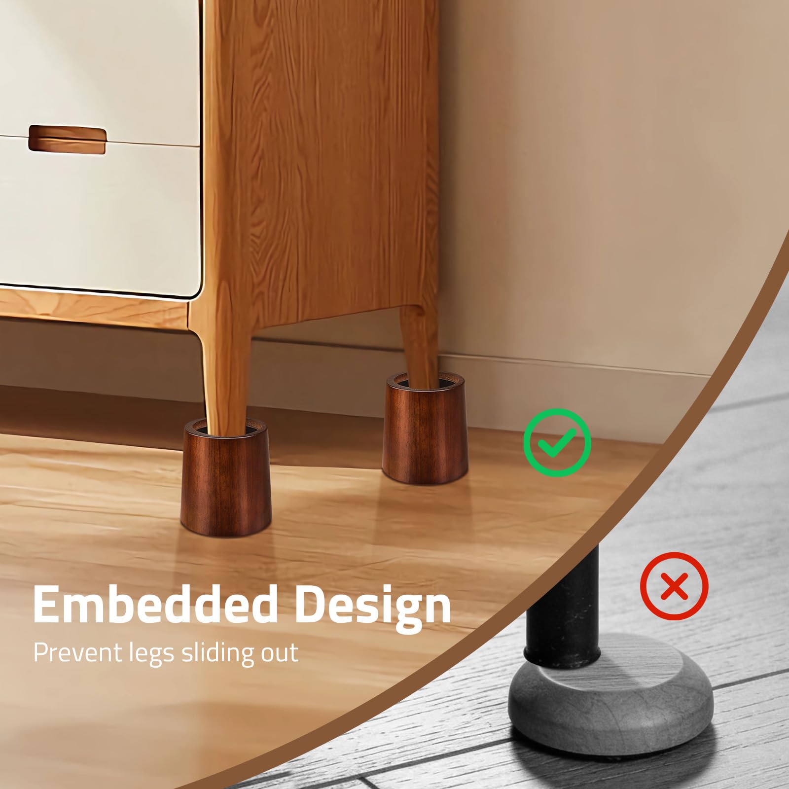 KOIKEY riser in use under bed creating storage space and easier cleaning benefit