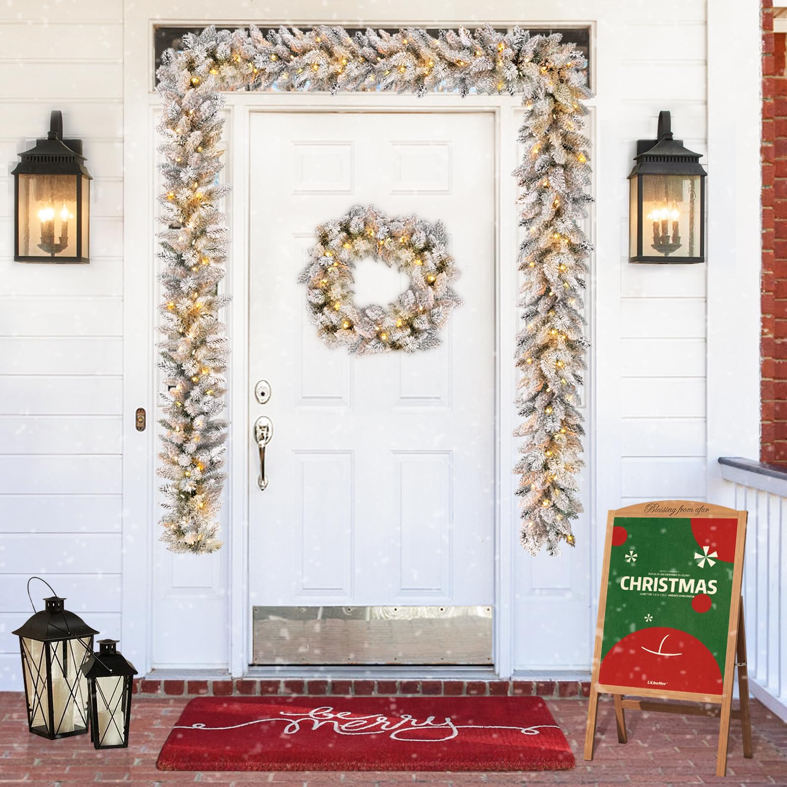KOIUEYW garland draped on mantel creating inviting holiday warmth