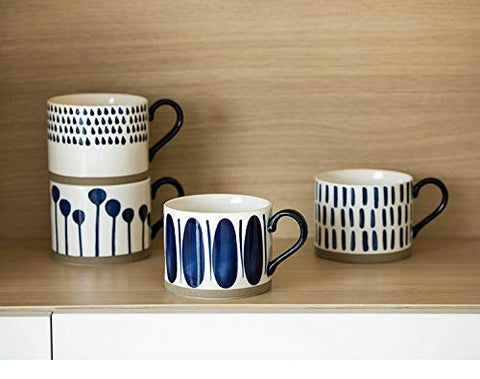 Koja set of four mugs styled on table to inspire kitchen presentation