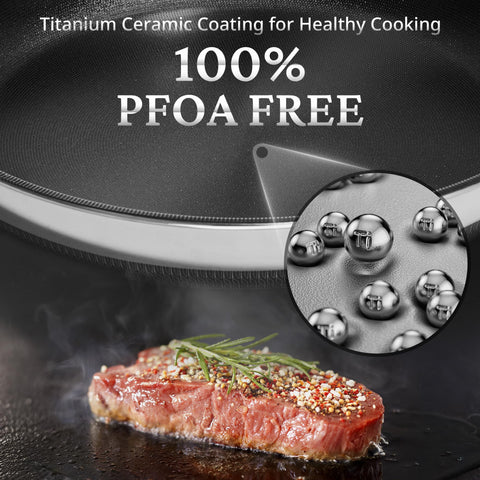 KOKHUB 10‑inch pan with tempered glass lid on stovetop, preserving heat and moisture