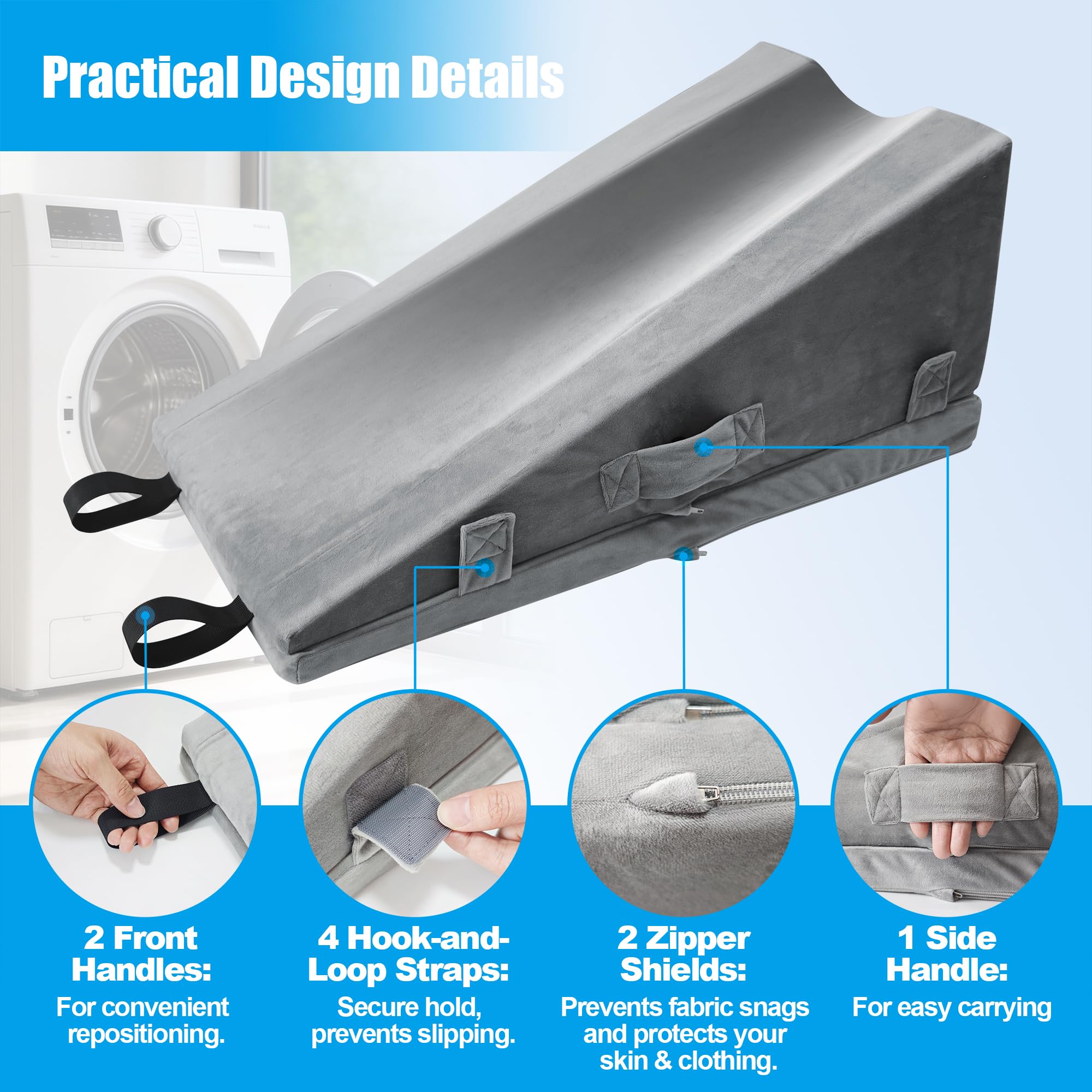 kokoslo pillow in use on a bed supporting an elevated leg, promotes comfortable recovery