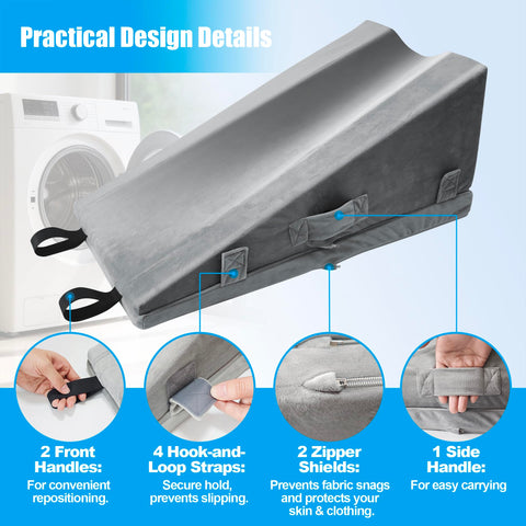 kokoslo pillow in use on a bed supporting an elevated leg, promotes comfortable recovery