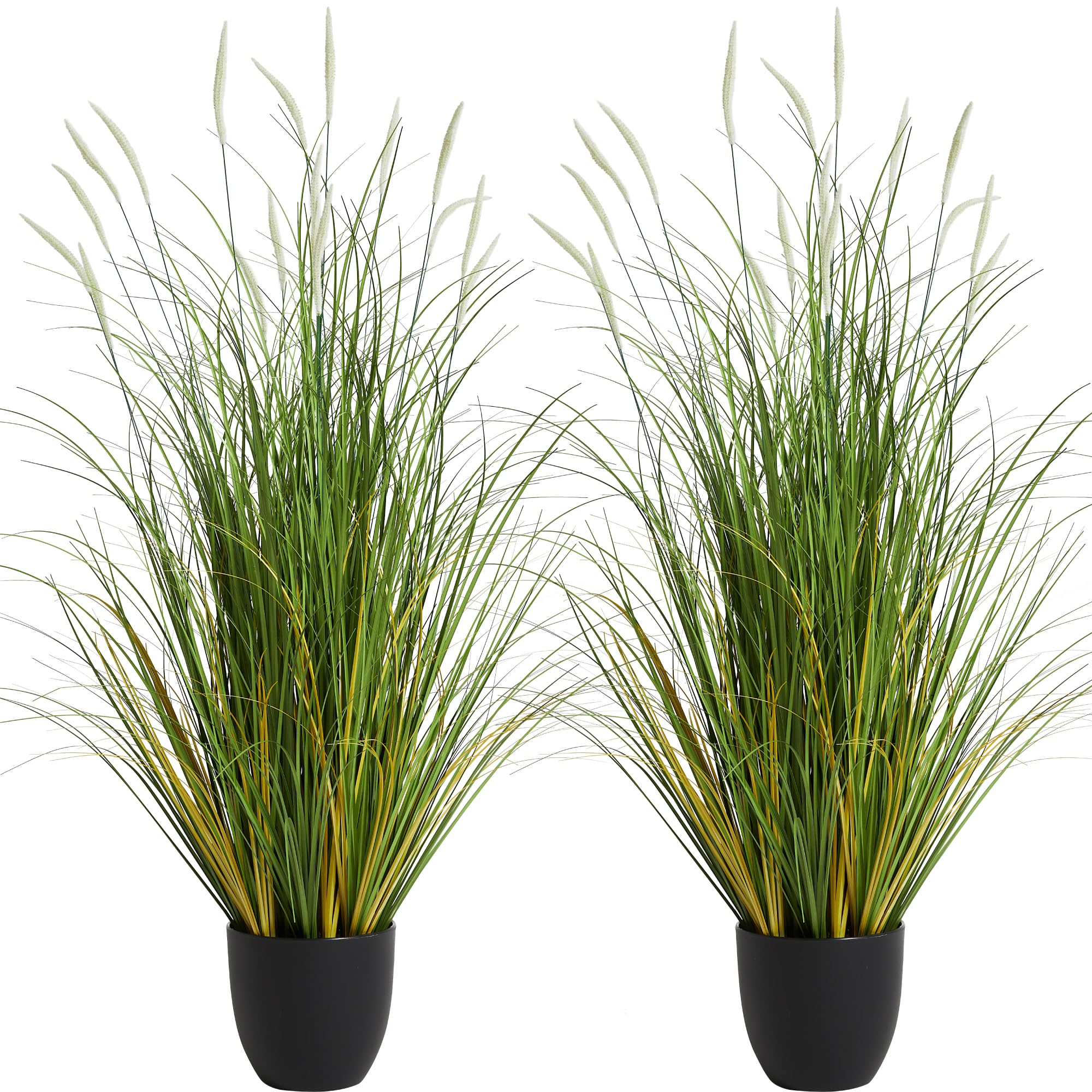 KOL front view of 3ft cattail reed grass 2-pack showing lifelike silhouette