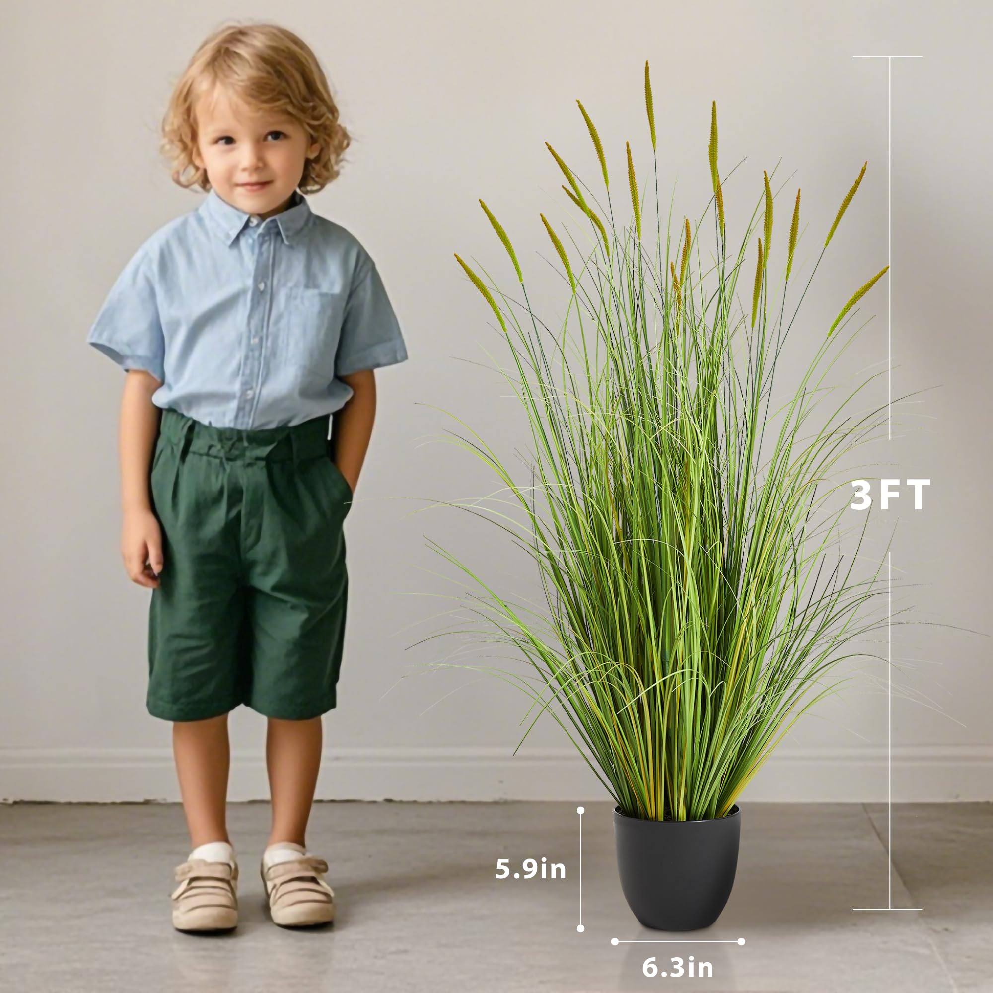 KOL artificial reed grass displayed on a covered patio providing weather-safe decor