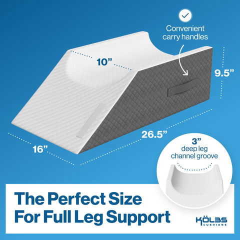 Kölbs pillow next to ruler for size comparison and easy placement guidance