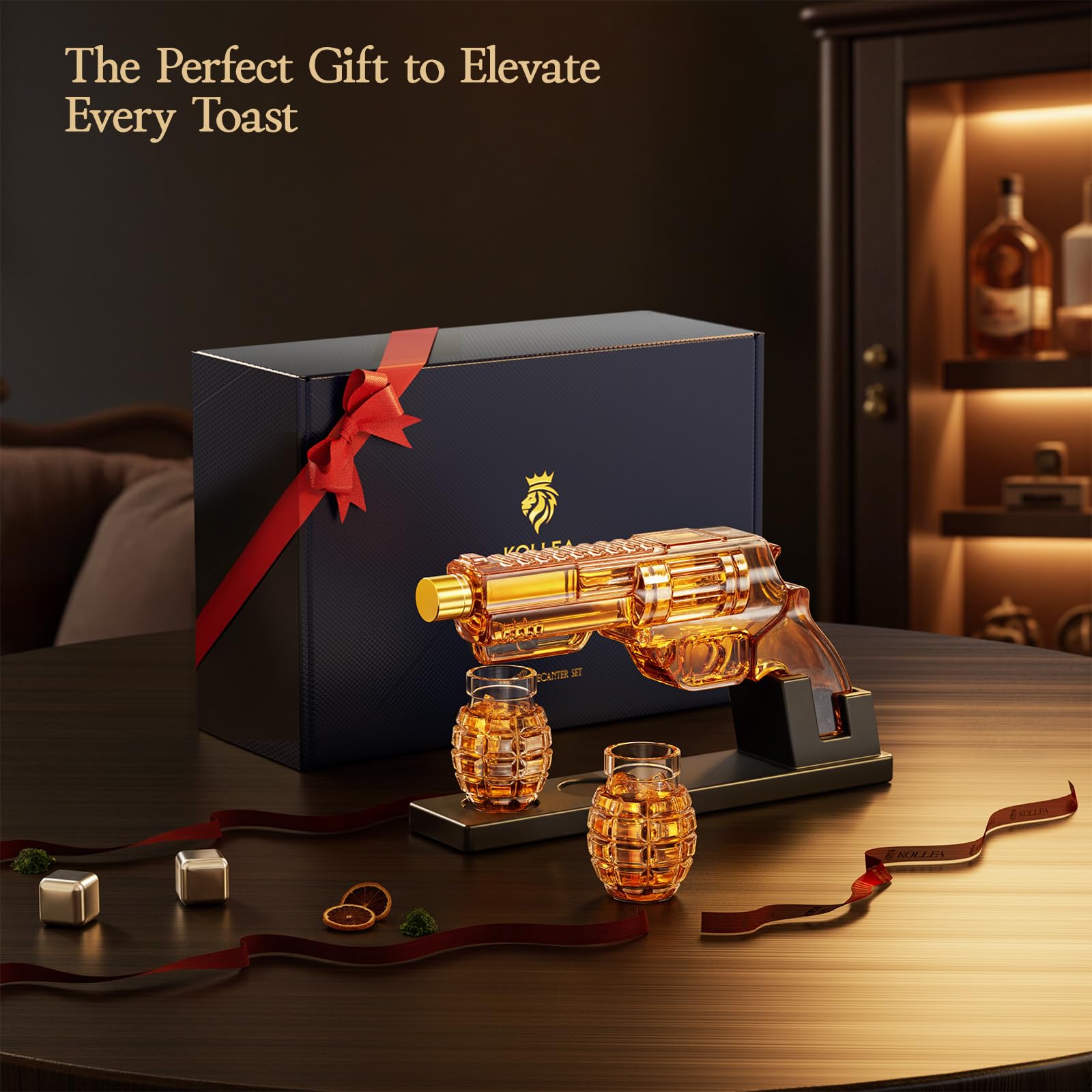 Kollea decanter pouring whiskey at a bar enhancing entertaining moments