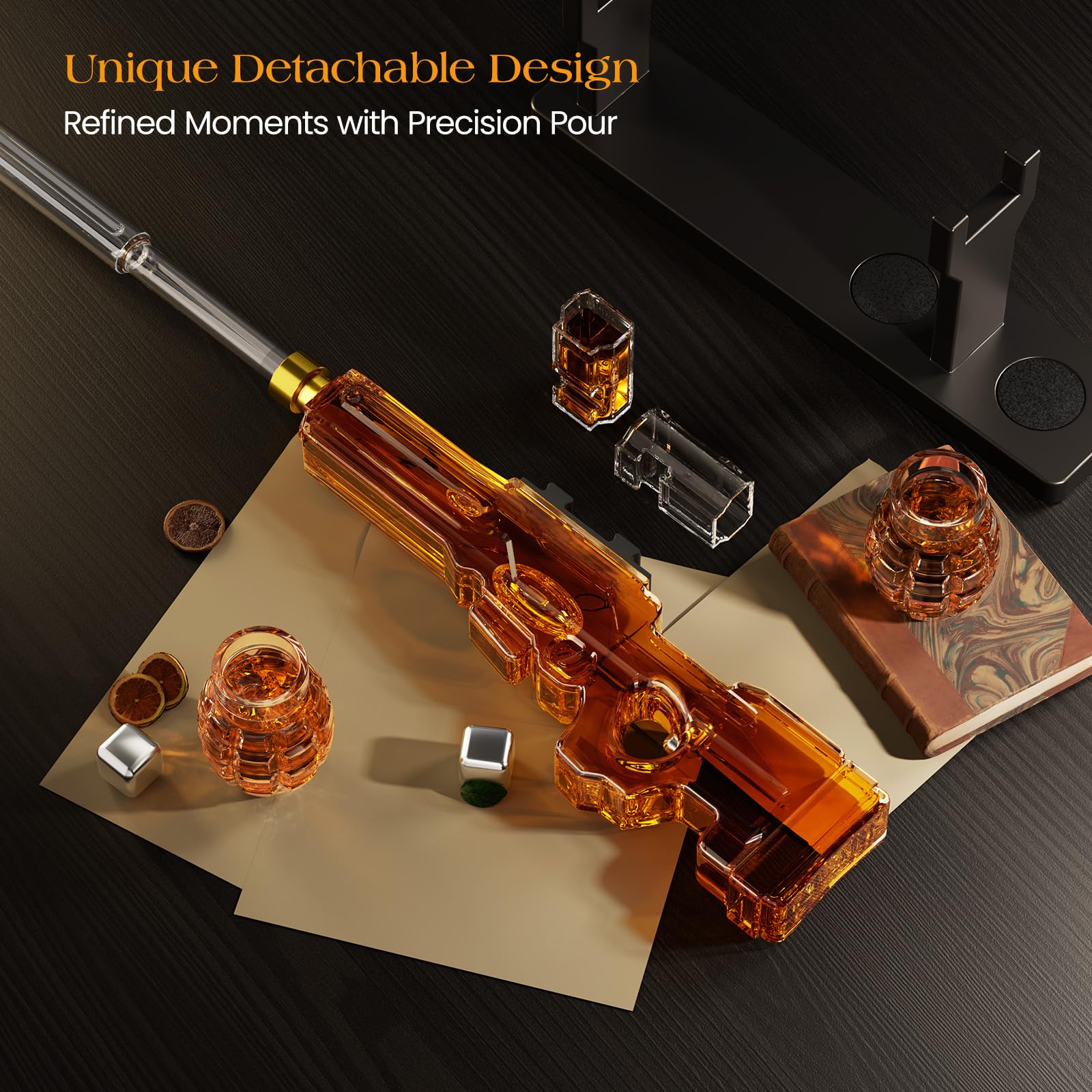 Kollea decanter stopper and mouth, secure seal preserving spirits