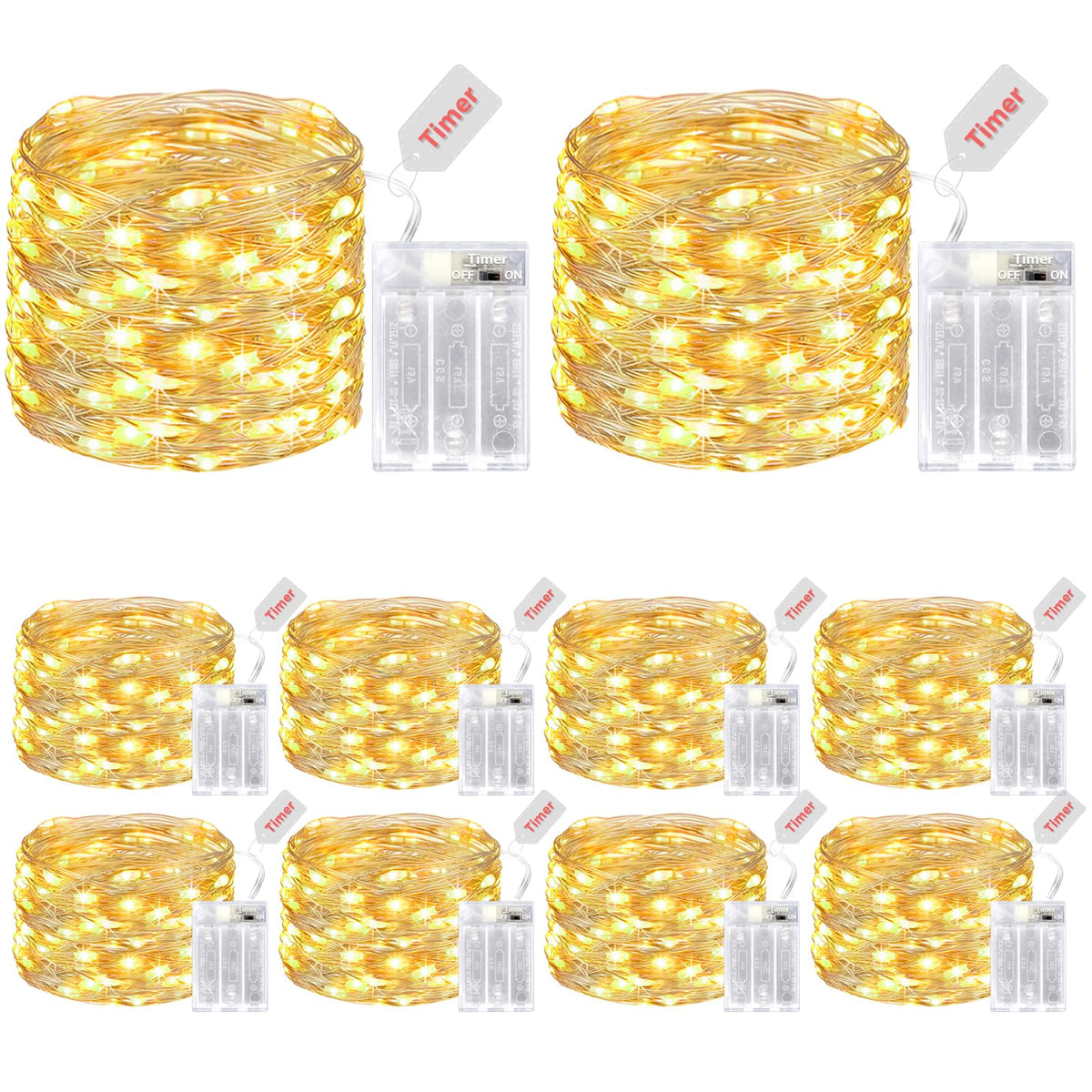 kolpop front packaging and strands showing warm white glow and pack count