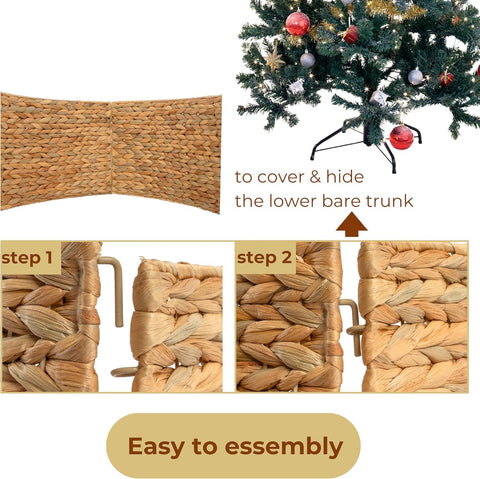 KOLWOVEN collar beside a chair to show scale and how it fits common trees